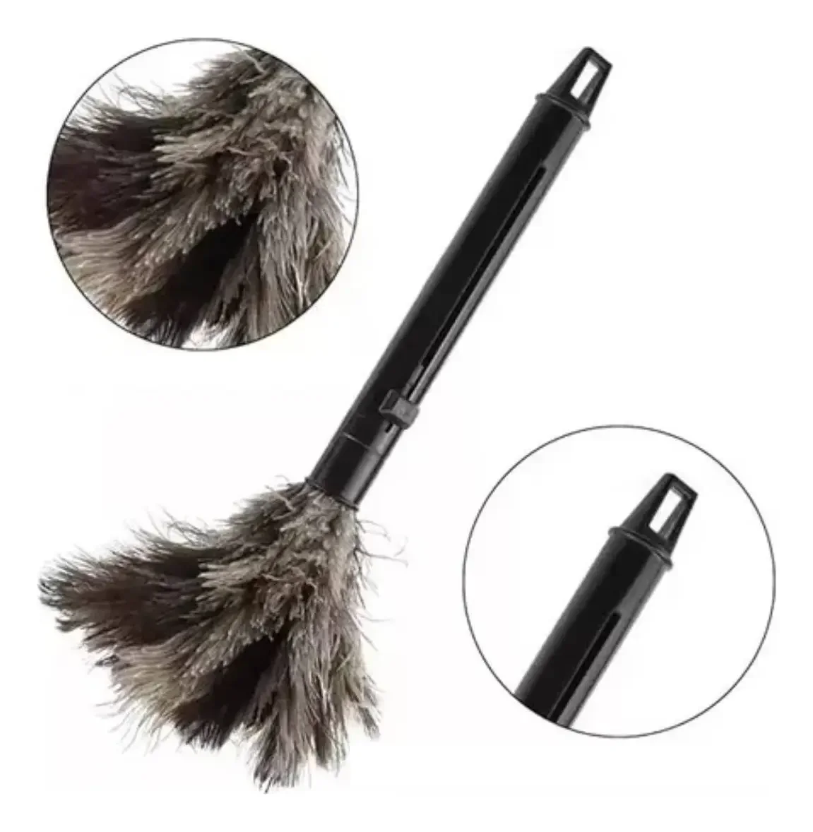 Plumero retráctil de plumas naturales